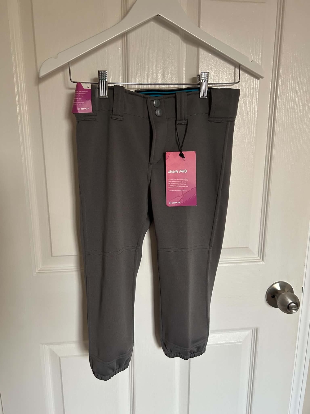 Women's Charcoal Softball Pants with Elastic Ankles